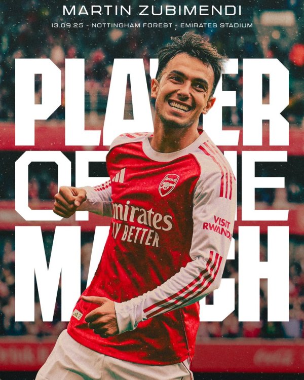 亿鑫网 阿森纳官方: 苏比门迪当选3-0诺丁汉森林的队内最佳球员